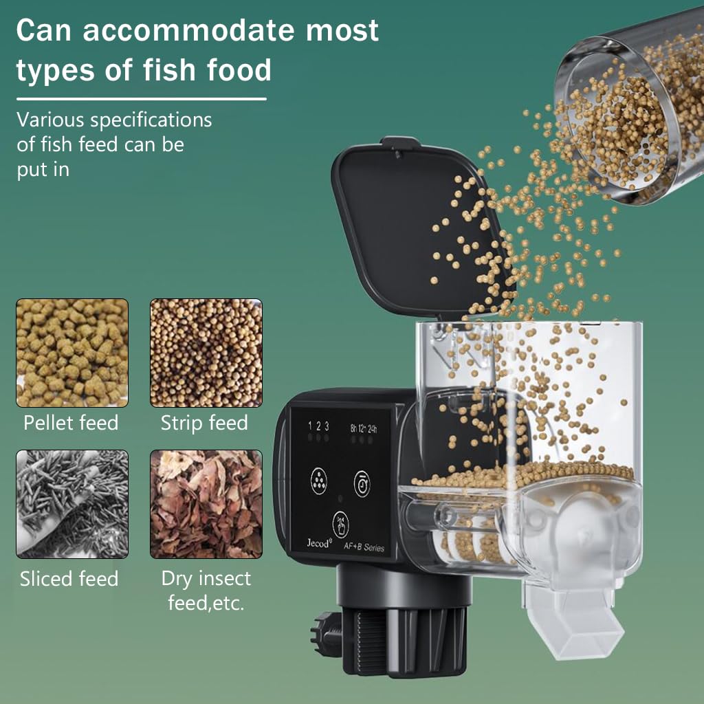 Qpets 340ml Automatic Fish Feeder Aquarium Automatic Fish Feeder with 3 Timer, Moisture-Proof Aquarium Tank Fish Food Dispenser Electric Auto Fish Food Dispenser Adjustable Feeding Amount Qpets 340ml Automatic Fish Feeder Aquarium Automatic Fish Feeder with 3 Timer, Moisture-Proof Aquarium Tank Fish Food Dispenser Electric Auto Fish Food Dispenser Adjustable Feeding Amount